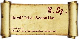 Maróthi Szendike névjegykártya
